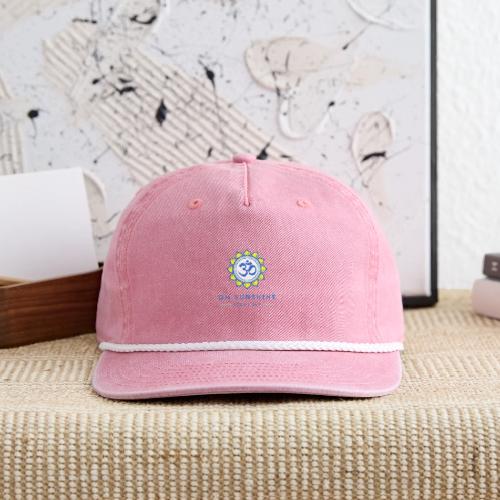 Om Sunshine Yoga transparent back original file - Vintage Washed Rope Cap