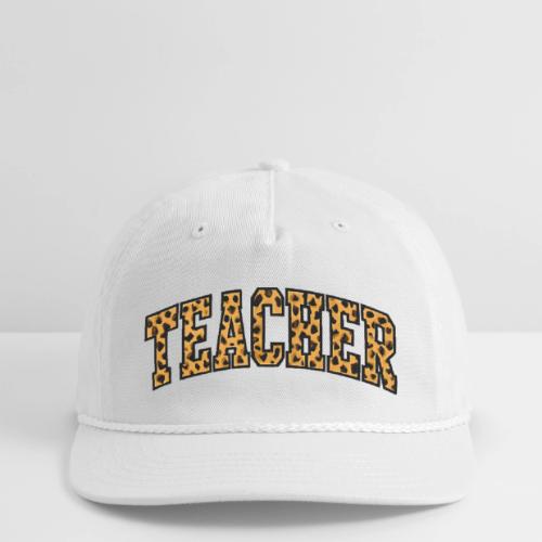 Leopard Print Teacher Typography - Vintage Washed Rope Cap