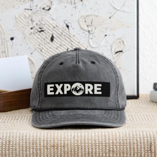 Adventure Oxygen Nature Mountain Forest Typography - Vintage Washed Rope Cap