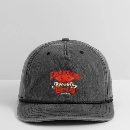 Retro Elephant Bee My Valentine Cute Couple - Vintage Washed Rope Cap