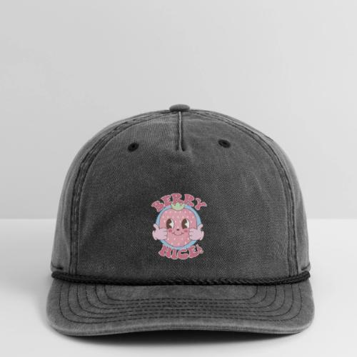 Berry Nice! Cute Strawberry Thumbs Up - Vintage Washed Rope Cap