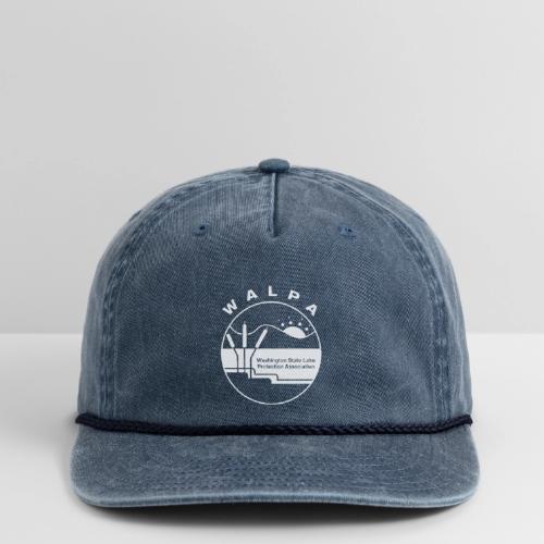 white logo - Vintage Washed Rope Cap