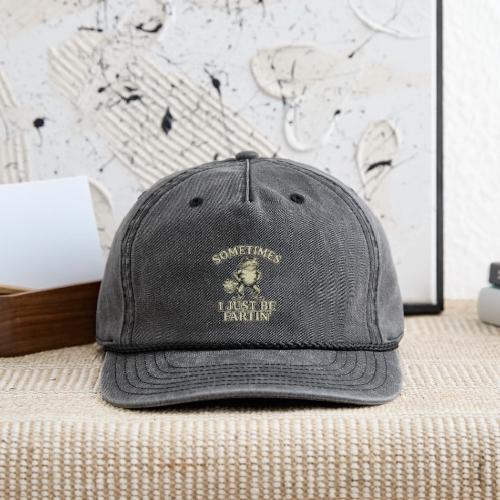 Sometimes I Just Be Fartin Funny Frog Shirt - Vintage Washed Rope Cap