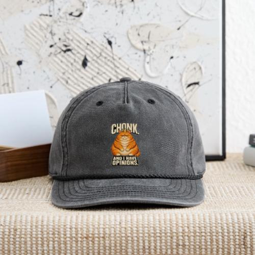 Chonk King Cat - Opinionated Kitty - Vintage Washed Rope Cap