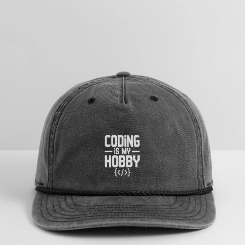 Coding Is My Hobby Typography - Vintage Washed Rope Cap