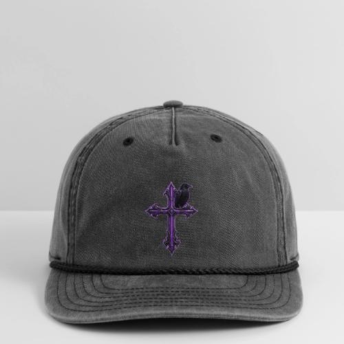 Gothix Raven Cross - Vintage Washed Rope Cap