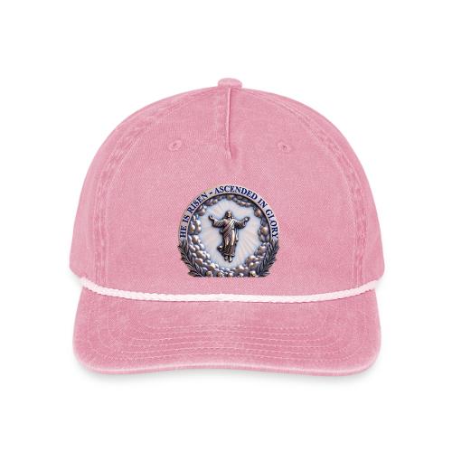 He Is Risen Ascended In Glory T Shirt, Gift - Vintage Washed Rope Cap