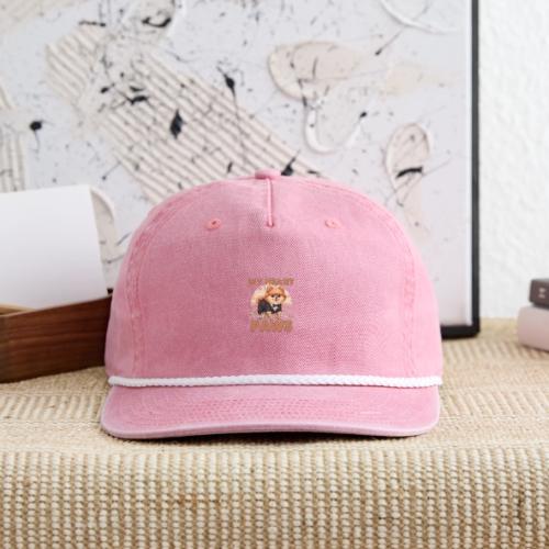 My Heart Walks on Four Paws – Pomeranian tee - Vintage Washed Rope Cap