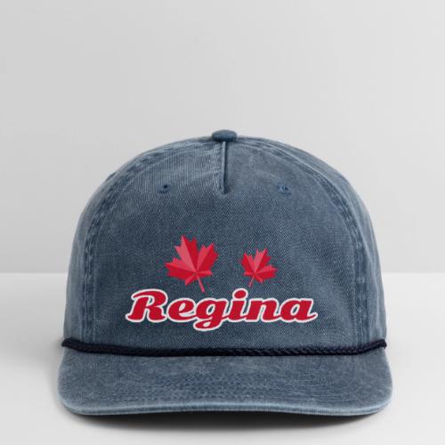 Regina with two red maple leaves - Vintage Washed Rope Cap