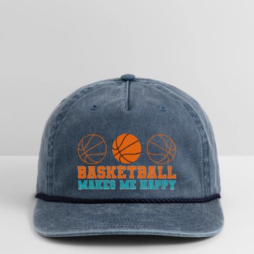 Basketball makes me happy - Vintage Washed Rope Cap