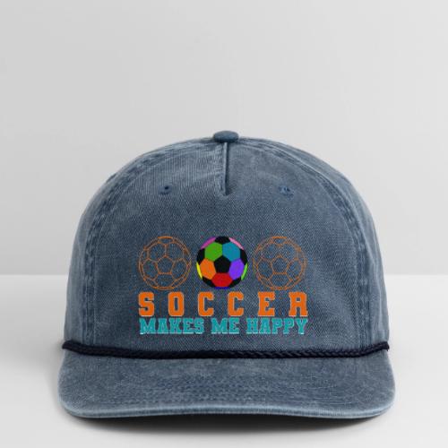 Soccer Makes Me Happy - Vintage Washed Rope Cap