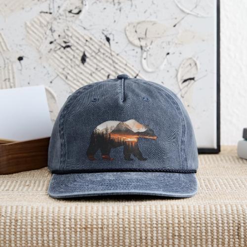 Canada Bear: fiery tones - Vintage Washed Rope Cap