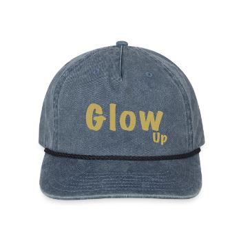 Glow up - Vintage Washed Rope Cap - washed navy - Front