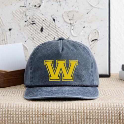 Letter W – Capital Athletic Alphabet Monogram - Vintage Washed Rope Cap