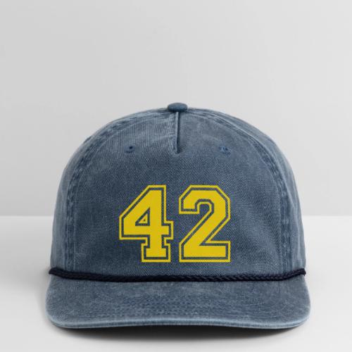 Number 42 in a classic athletic collegiate font - Vintage Washed Rope Cap