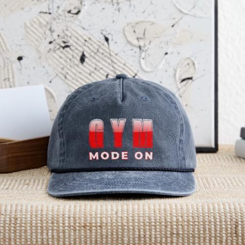 Gym Mode On Fitness Typography Design - Vintage Washed Rope Cap