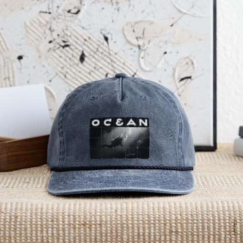 Ocean: Monochrome descent of a scuba diver - Vintage Washed Rope Cap