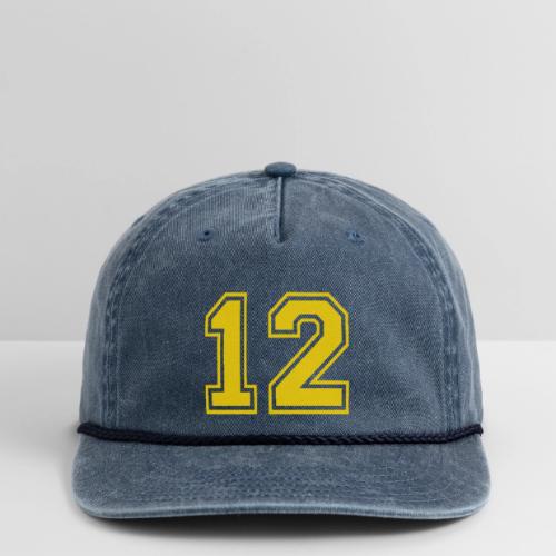 Number 12 in a classic athletic collegiate font - Vintage Washed Rope Cap