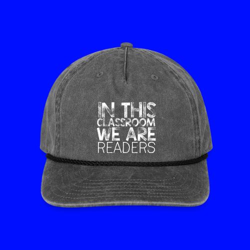 In This Classroom We Are Readers Teacher Pillow - Vintage Washed Rope Cap