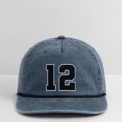 Varsity Number 12 Sports Design - Vintage Washed Rope Cap