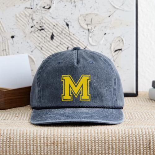 Letter M – Capital Athletic Alphabet Monogram - Vintage Washed Rope Cap