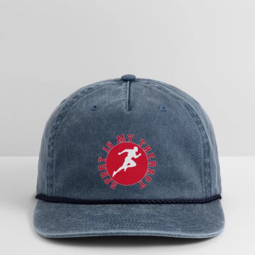 Sport Is My Therapy – Running Motivation Badge - Vintage Washed Rope Cap
