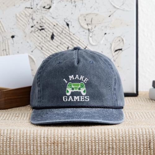 I Make Games - Game Dev - Vintage Washed Rope Cap