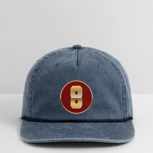 Number 8 in Gold Varsity Font - Vintage Washed Rope Cap