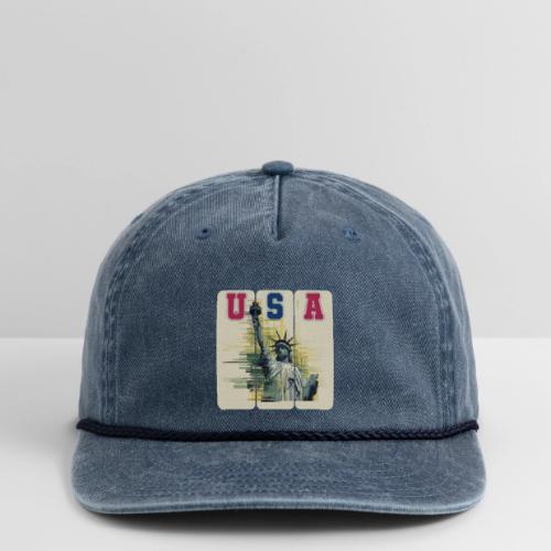 Art illustration of the Statue of Liberty - Vintage Washed Rope Cap