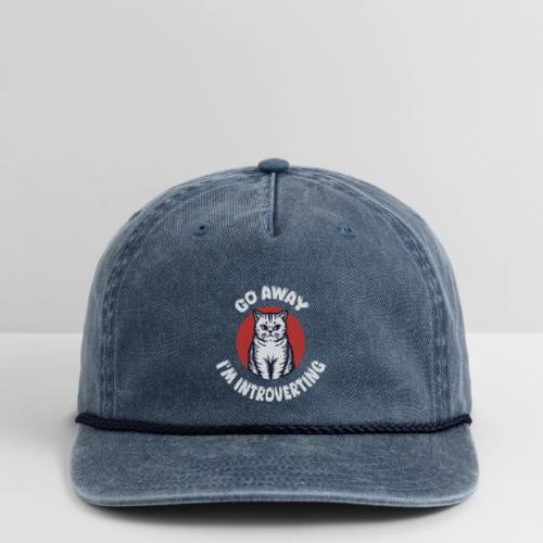 Go Away I'm Introverting Cat - Vintage Washed Rope Cap