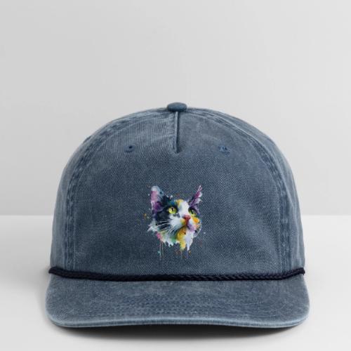 Cat: Painted Purr Expression - Vintage Washed Rope Cap