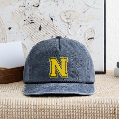 Letter N – Capital Athletic Alphabet Monogram - Vintage Washed Rope Cap