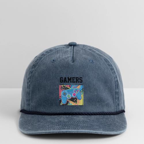 Gamers Start! Retro Japanese Vibe - Vintage Washed Rope Cap