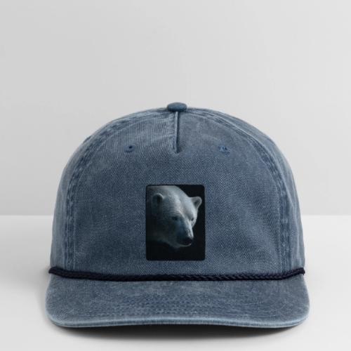Polar Bear Close-Up Wildlife Design - Vintage Washed Rope Cap
