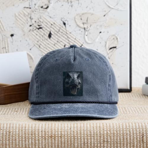 T Rex Cinematic Close-Up Design - Vintage Washed Rope Cap
