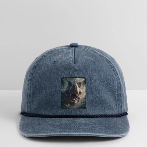 T Rex Jungle Roar Design - Vintage Washed Rope Cap