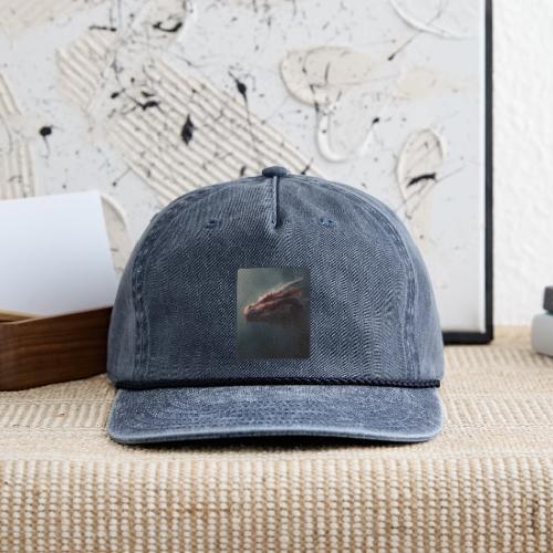 Red Dragon Fog Portrait Design - Vintage Washed Rope Cap
