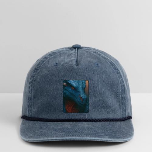 Turquoise Dragon Fire Eye Design - Vintage Washed Rope Cap