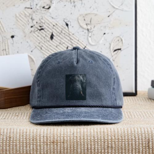 Shadow Elephant Intense Eyes Design - Vintage Washed Rope Cap