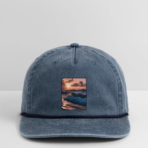 Golden Sunset Ocean Wave - Vintage Washed Rope Cap