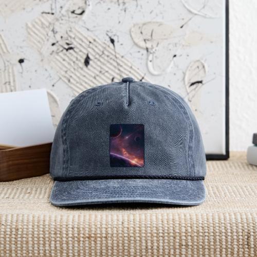 Cosmic Sunset Nebula Space Art - Vintage Washed Rope Cap