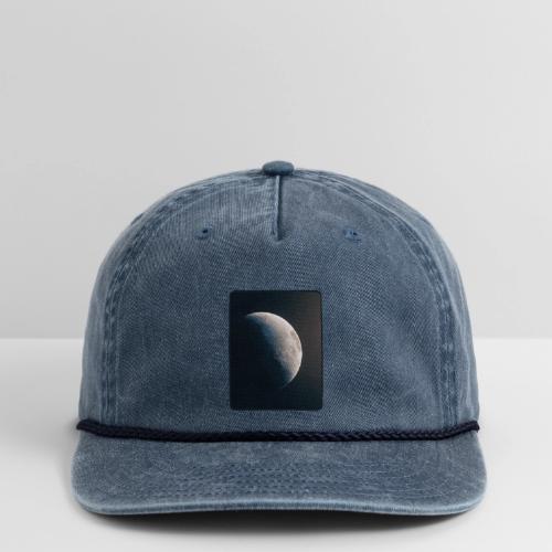 Crescent Moon Celestial Artwork - Vintage Washed Rope Cap