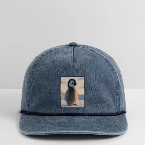 Cute Penguin Chick Sunrise Design - Vintage Washed Rope Cap