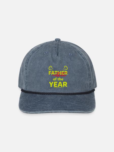 Shrek Design With Quote Father Of The Year Funny - Vintage Washed Rope Cap - washed navy