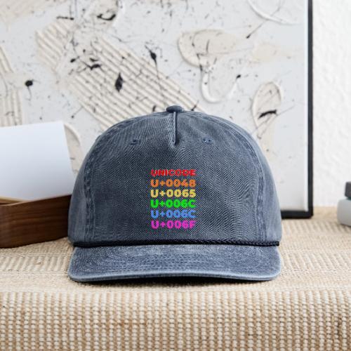 Hello, in unicode - Vintage Washed Rope Cap