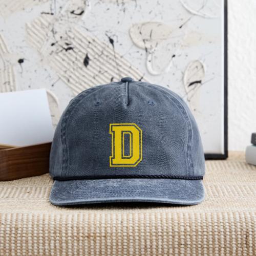Letter D – Capital Athletic Alphabet Monogram - Vintage Washed Rope Cap