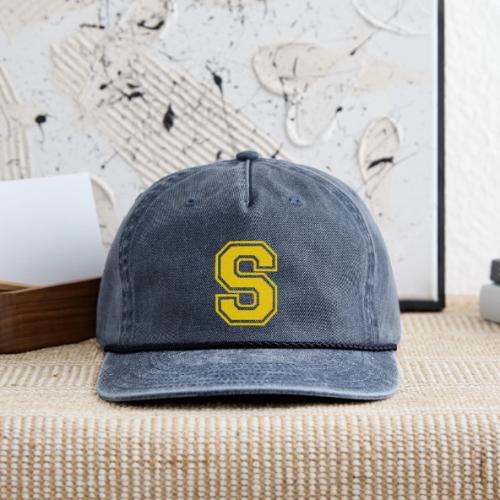 Letter S – Capital Athletic Alphabet Monogram - Vintage Washed Rope Cap