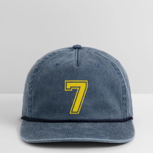 Number 7 in a classic athletic collegiate font - Vintage Washed Rope Cap