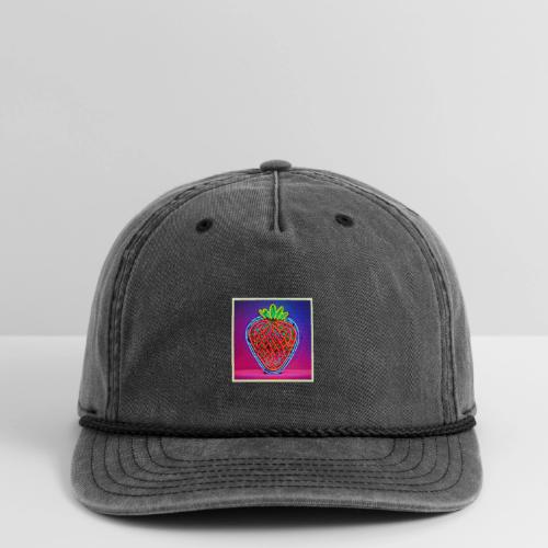 Vibrant Strawberry Neon Sign - Vintage Washed Rope Cap