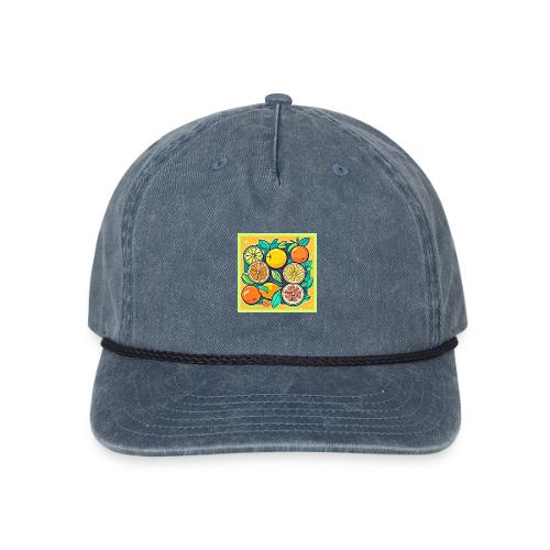 Citrus Fruit Art Design - Vintage Washed Rope Cap